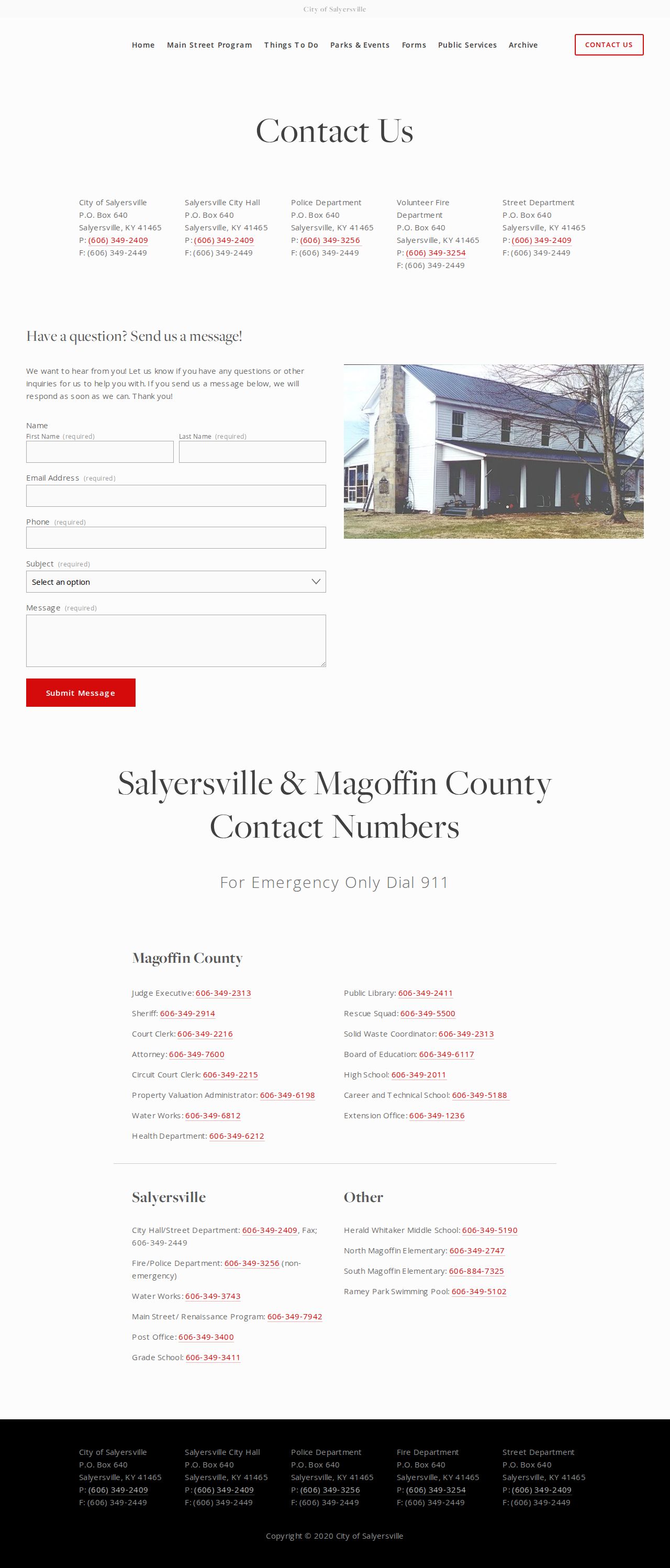 City of Salyersville official police contact route for arrest and booking record requests